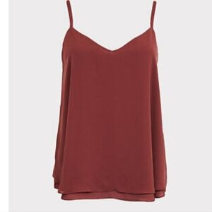 Brick red chiffon tank